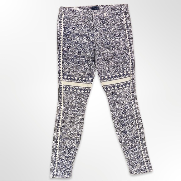 MOTHER Denim Colorblock Looker Shag Skinny Jeans in Blue/White - Picture 3 of 6